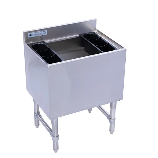 KCS IB1830-CPT 30" Wide Stainless Steel Insulated Underbar Ice Bin with 7-Circuit Cold Plate