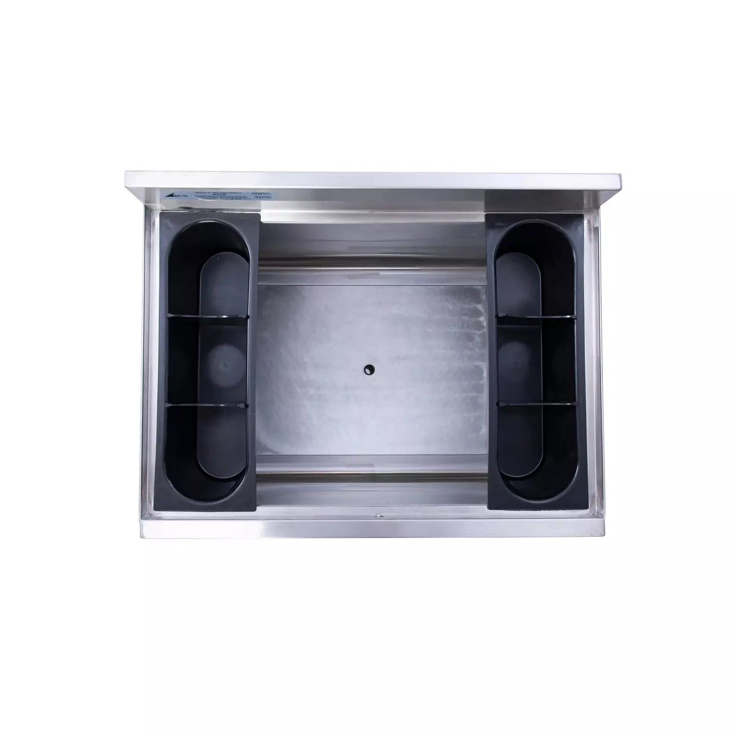 KCS IB1824DP-CPT 24" Wide Stainless Steel Insulated 15" Deep Underbar Ice Bin with 7-Circuit Cold Plate