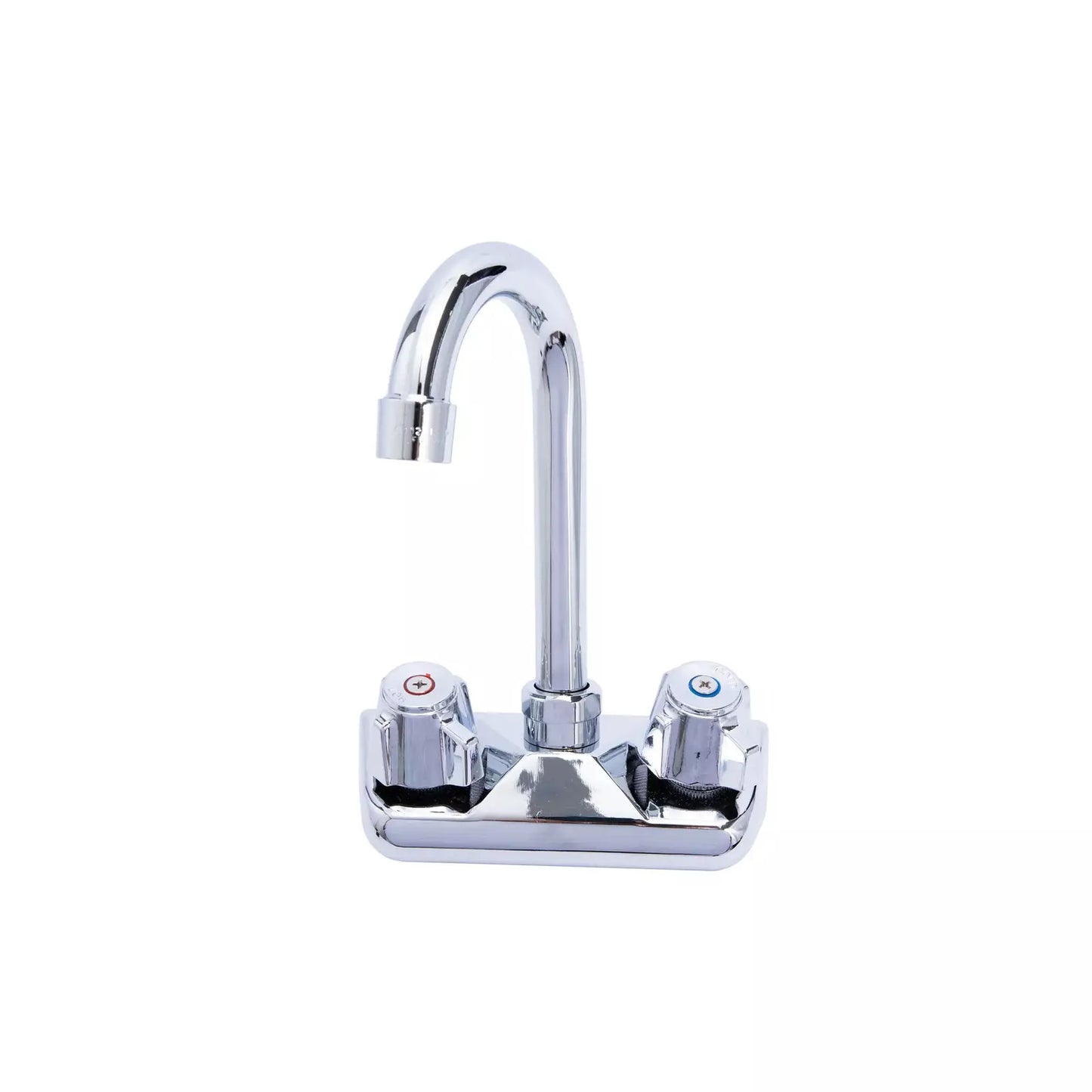 KCS DELHSF-W4 4" Center Wall Mount Hand Sink Faucet With Goose Neck