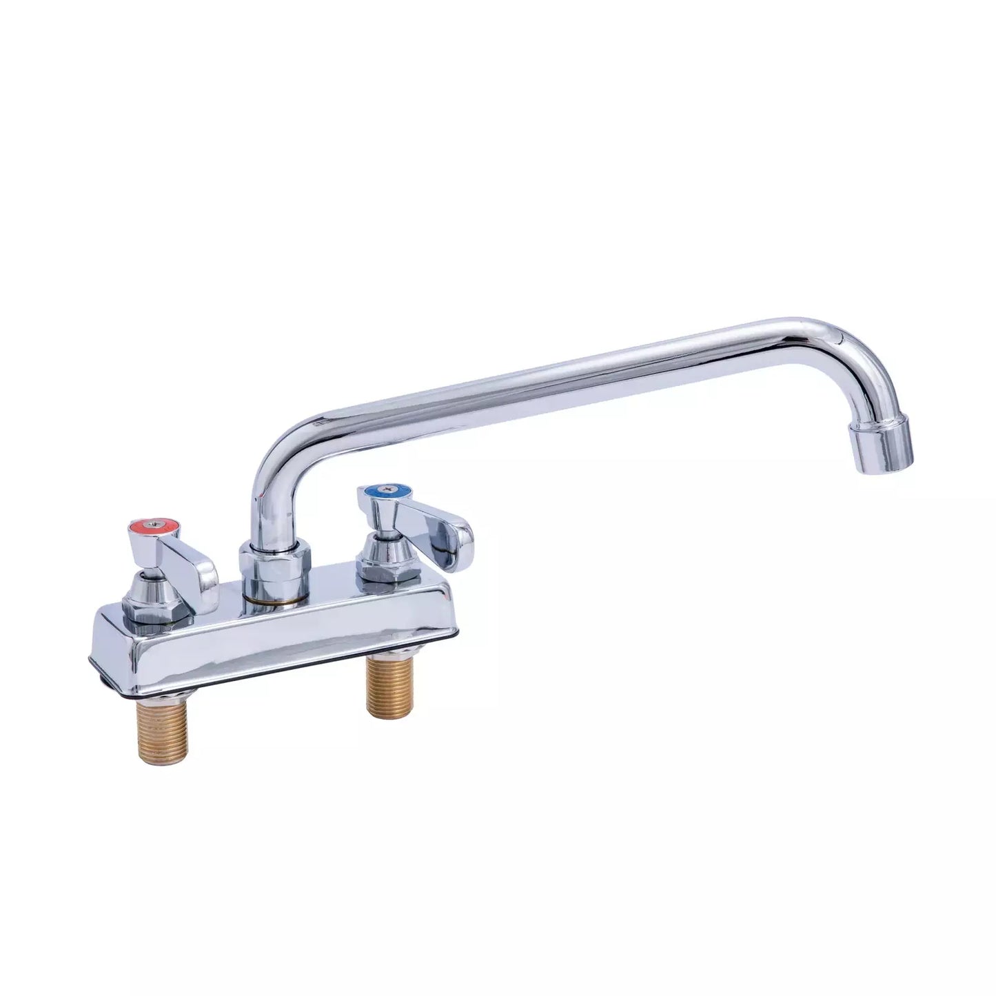 KCS DELDF-D412 4" Center Deck Mount Sink Faucet with 12" Swing Spout