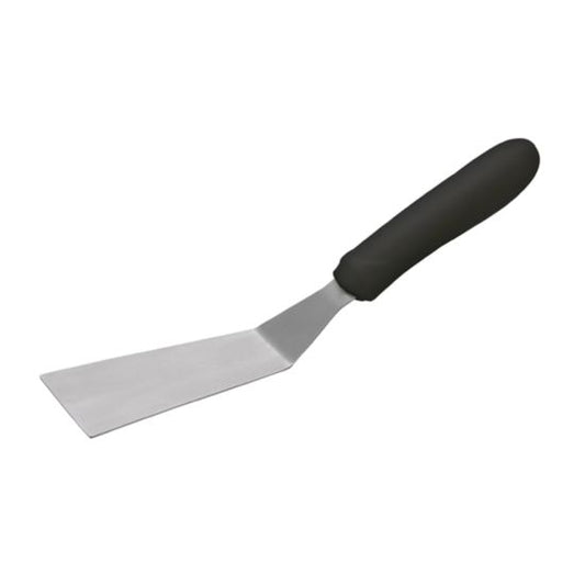 Winco TKP-50 Offset Grill Spatula with Black Polypropylene Handle, 4-1/4" x 2-3/16"