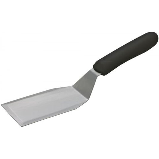 Winco TKP-61 Offset Hamburger Turner with Black Polypropylene Handle, 5-1/8" x 2-7/8"