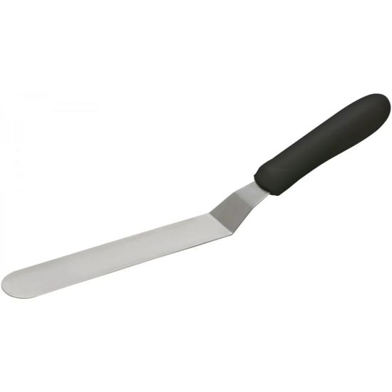 Winco TKPO-7 Offset Spatula with Black Polypropylene Handle, 6-1/2" x 1-5/16"