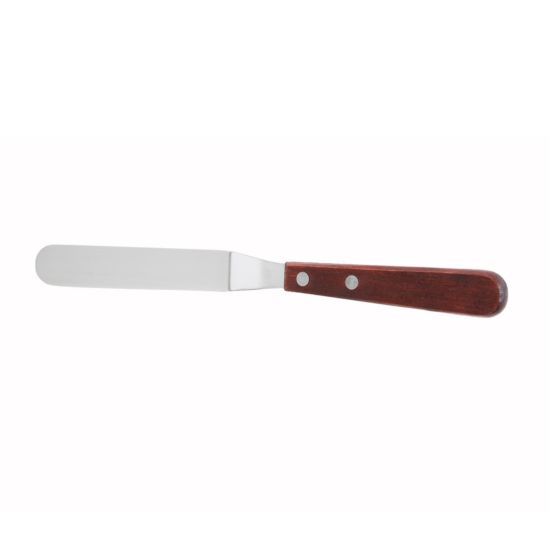 Winco TOS-4 3-1/2" Offset Bakery Spatula with Wood Handle