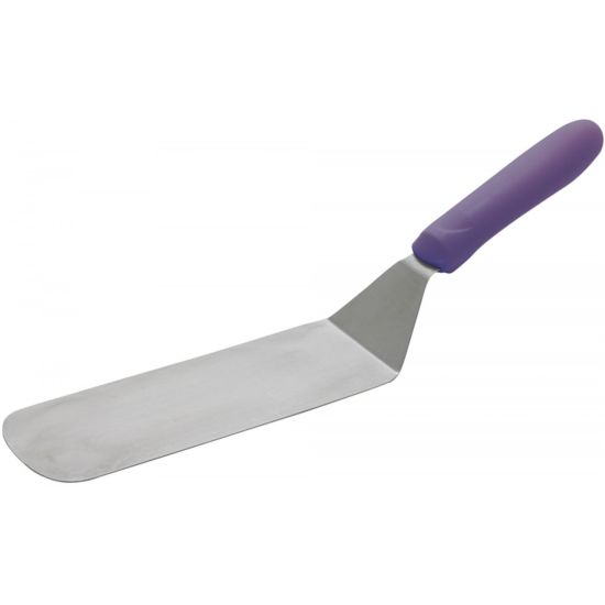 Winco TWP-90P Allergen Free Purple Handle Stainless Steel Offset Flexible Turner, 8-1/4" x 2-7/8"