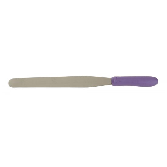 Winco TWPS-9P 10" Allergen Free Purple Handle Bakery Spatula