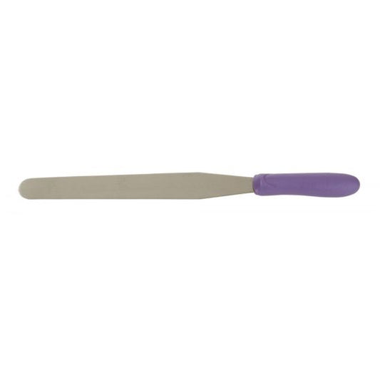 Winco TWPS-9P 10" Allergen Free Purple Handle Bakery Spatula