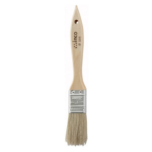 Winco WBR-10 1" Boar Hair Flat Pastry Brush