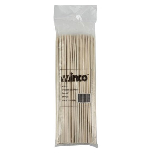 Winco WSK-08 8" Bamboo Skewers - Bag of 100