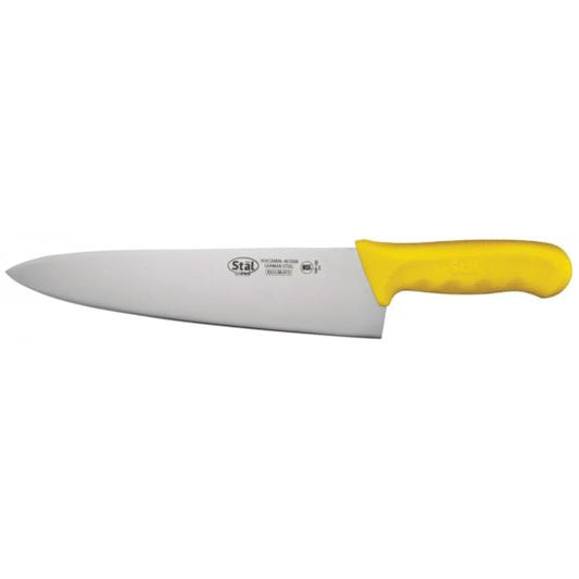 Winco KWP-100Y Stal 10" Chef's Knife with Yellow Handle
