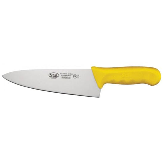 Winco KWP-80Y Stal 8" Chef's Knife with Yellow Handle
