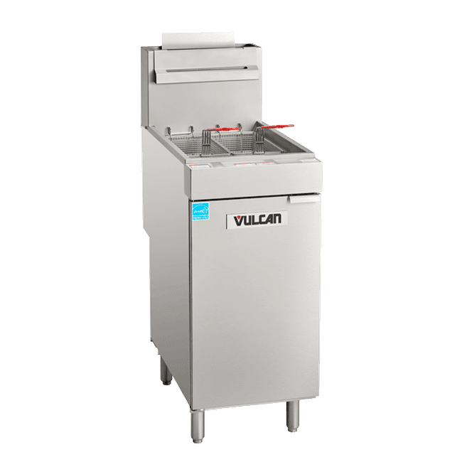 Vulcan 1VEG35M-1 Natural Gas 35-40 lb. Floor Fryer with Millivolt Controls
