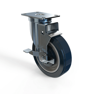 NBR Caster with Top Plate and Brake