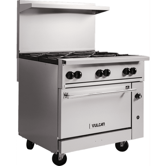Vulcan 36S-6BN Endurance™ Series Stainless Steel 36" Professional Natural Gas Range 6-30,000 BTU Lift-Off Burners And Standard Oven Base