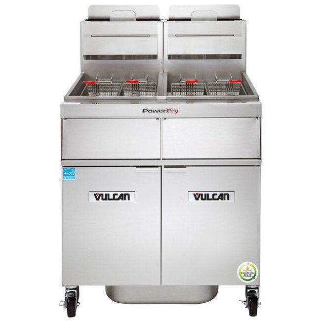 Vulcan 2VK45AF 90lb 2 Vat Powerfry5™ VK Series Gas Freestanding Commercial Fryer Analog with KleenScreen Filtration System