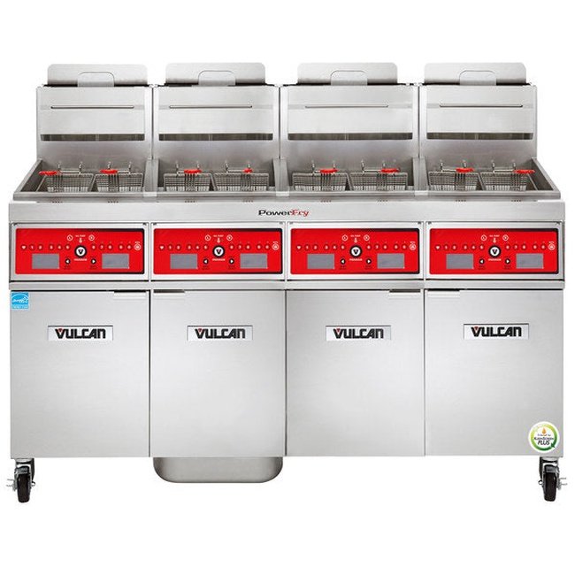 Vulcan 4VK65CF 4 Vat 260lb Powerfry5™ VK Series Gas Freestanding Commercial Fryer Computer Controls with KleenScreen Filtration System