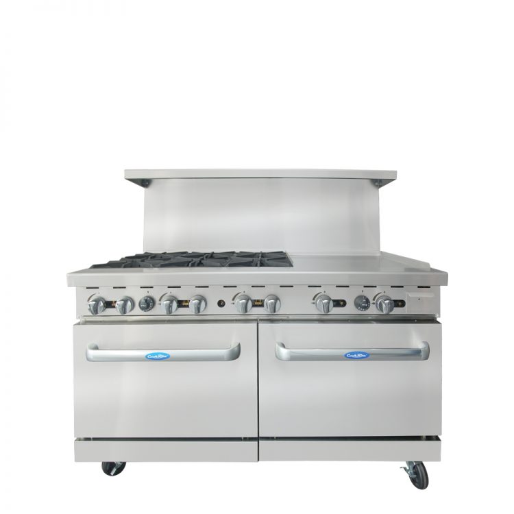 Cook Rite AGR-6B24GR — 60″ Gas Range with Six (6) Open Burners & 24″ Griddle