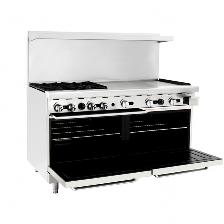 Cook Rite AGR-4B36GR — 60″ Gas Range with Four (4) Open Burners & 36″ Griddle