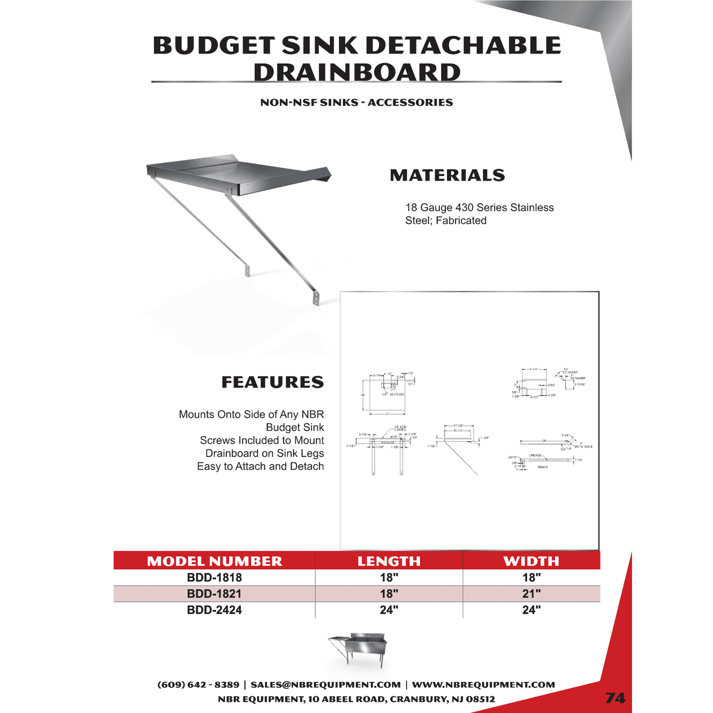NBR Detachable Sink Drainboard