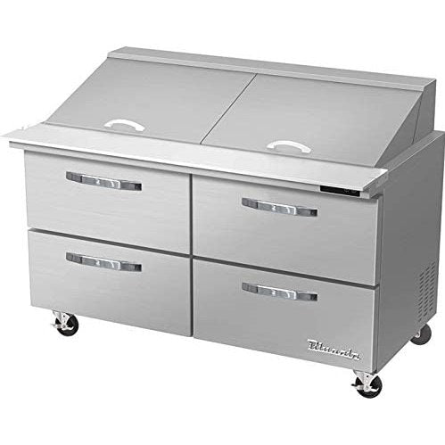 Blue Air BLMT60-D4-HC 60" Mega Top 4 Drawer All Stainless Preparation Table with 24 1/6 Pans-16.7 cu.ft.