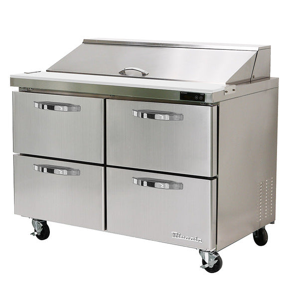 Blue Air BLPT60-D4-HC 60" W 4 Drawer All Stainless Preparation Table with 16 1/6 Pans-16.7 cu.ft.