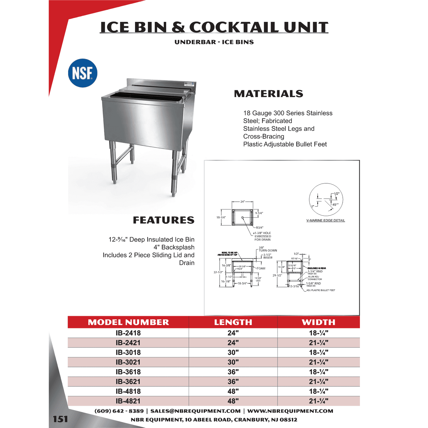 NBR Ice Bin & Cocktail Unit With Bowl