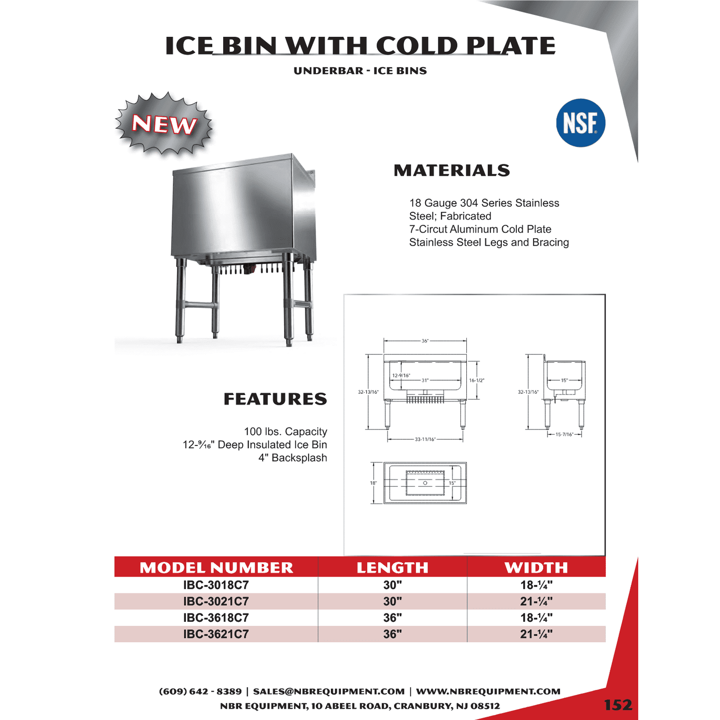 NBR Ice Bin With Cold Plate