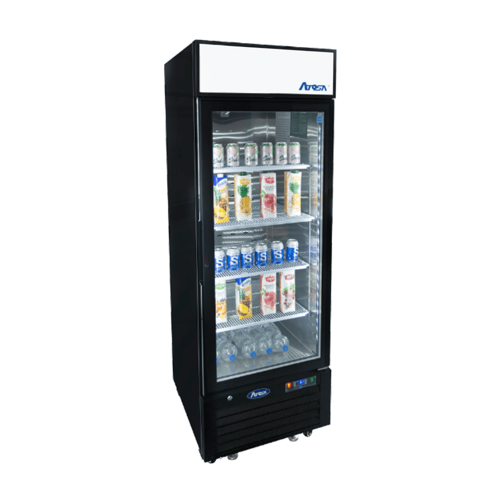 Atosa MCF8722GR — Black Cabinet One (1) Glass Door Merchandiser Cooler