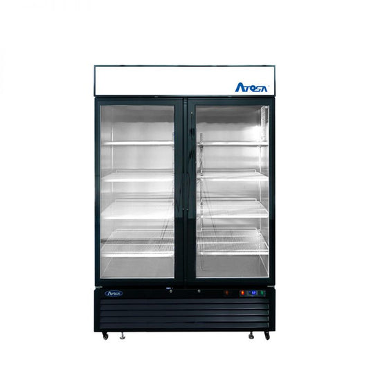 Atosa MCF8733GR — Black Cabinet Two (2) Glass Door Merchandiser Cooler