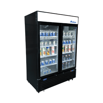 Atosa MCF8733GR — Black Cabinet Two (2) Glass Door Merchandiser Cooler