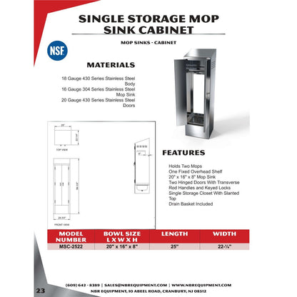 NBR Single Storage Mop Sink Cabinet