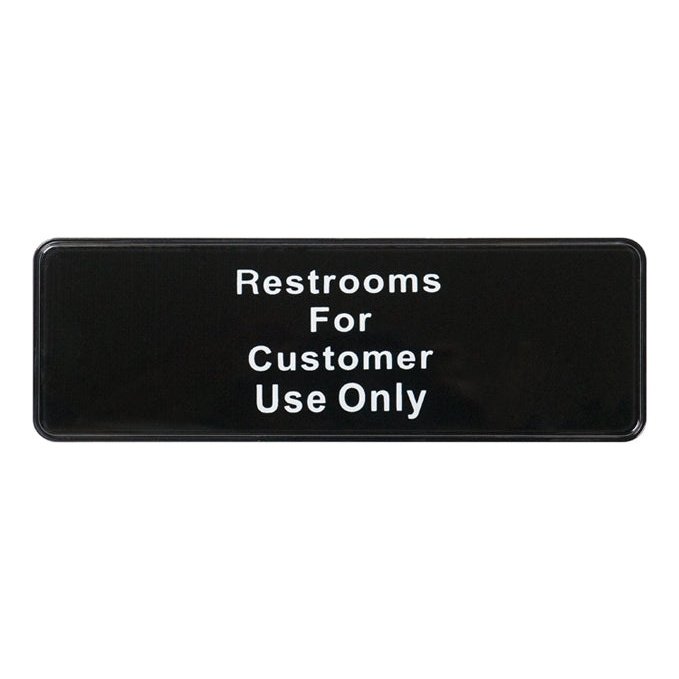 Winco Information Signs, 9″W x 3″H – SGN-317 – Restrooms For Customer Use Only