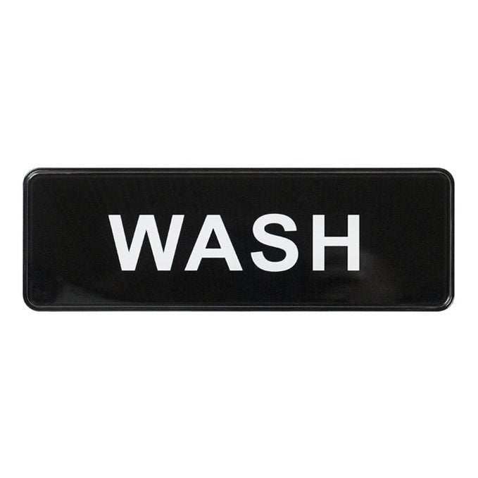 Winco Information Signs, 9″W x 3″H – SGN-318 – Wash