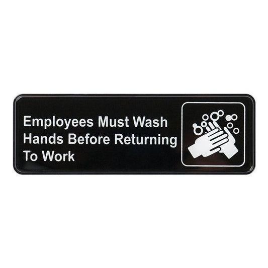 Winco Information Signs, 9″W x 3″H – SGN-311 – Employees Must Wash Hands Before Returning to Work