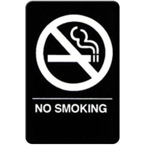 Winco SGNB-601 No Smoking Sign with Braille, 6″W x 9″H