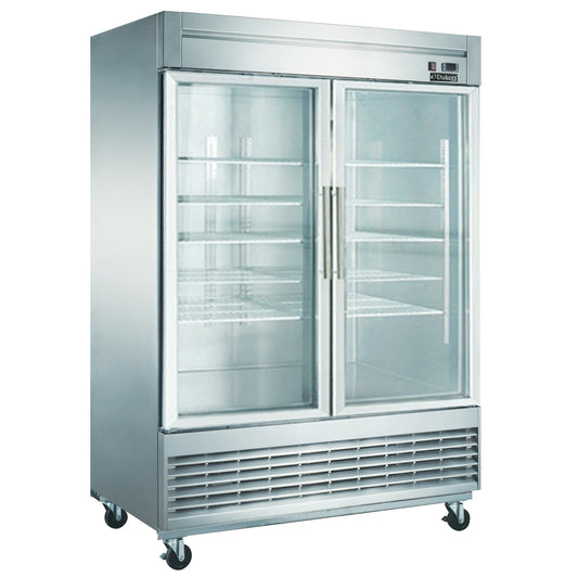 Dukers D55R-GS2 Bottom Mount Glass 2-Door Commercial Reach-in Refrigerator