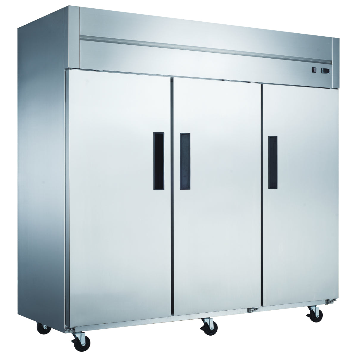 Dukers D83AR Commercial 3-Door Top Mount Refrigerator in Stainless Steel