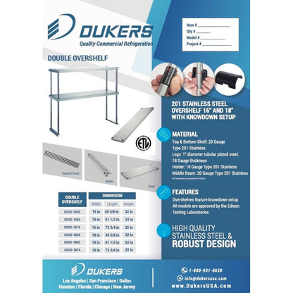 Dukers Double Overshelf