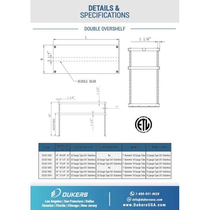 Dukers Double Overshelf