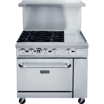 Dukers DCR36-4B12GM 36″ Gas Range with Four 4 Open Burners & 12″ Griddle