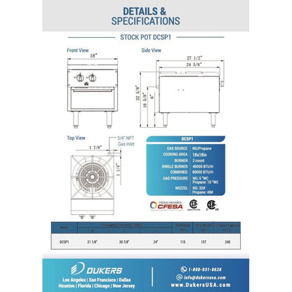 Dukers DCSP1 Stock Pot Range