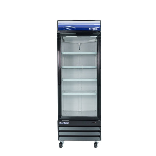 Norpole 1 Swing Glass Door Merchandiser Refrigerator 28" in Black