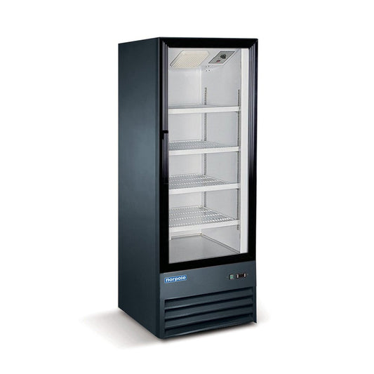 Norpole 1 Swing Glass Door Merchandiser Refrigerator 22" in Black